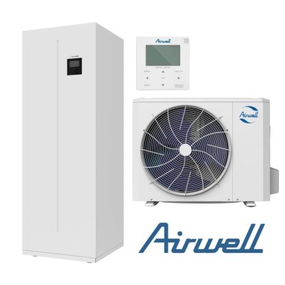 Airwell Wellea WT šilumos siurblys oras-vanduo ODMA-100T-09M22-19/AW-YHPSA06-H91 su integruota 190L vandens talpa (-25°C)