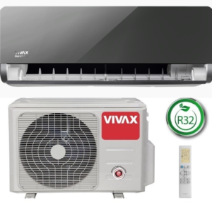Sieninis šilumos siurblys / oro kondicionierius oras – oras VIVAX H+ design ACP-12CH35AEHI+ R32 Grey Mirror, šildymas iki -25C, 3,5 kW