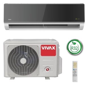 Sieninis šilumos siurblys / oro kondicionierius oras – oras VIVAX R+ design ACP-12CH35AERI R32 Silver Mirror, šildymas iki -25C, 3,5 kW